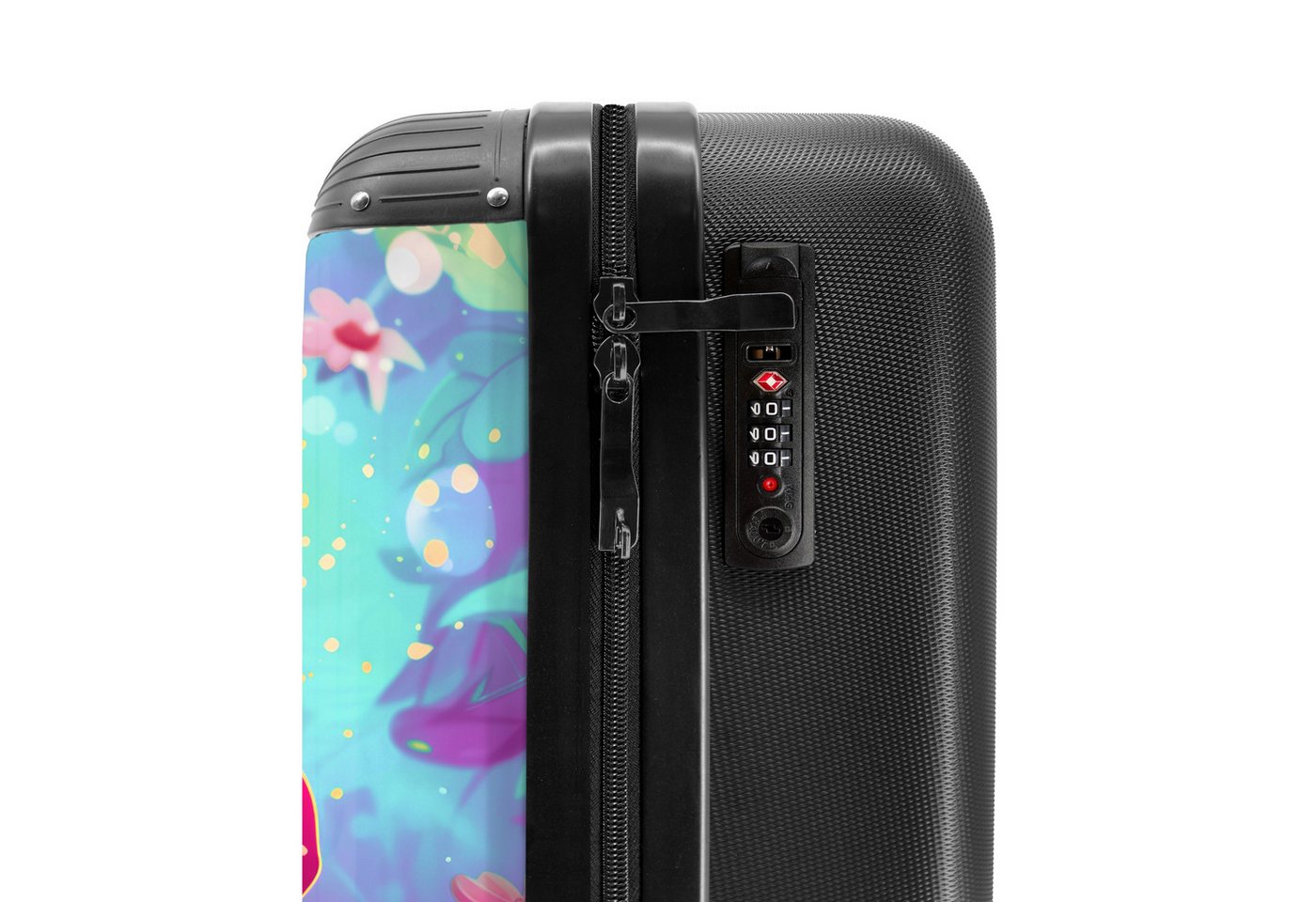 NoBoringSuitcases.com© Kinderkoffer Schmetterling - Blumen - Farbenfroh 55x35x20cm, 4 Rollen, Reisetasche mit Rollen, Koffer Handgepäck Flugzeug Bild 4