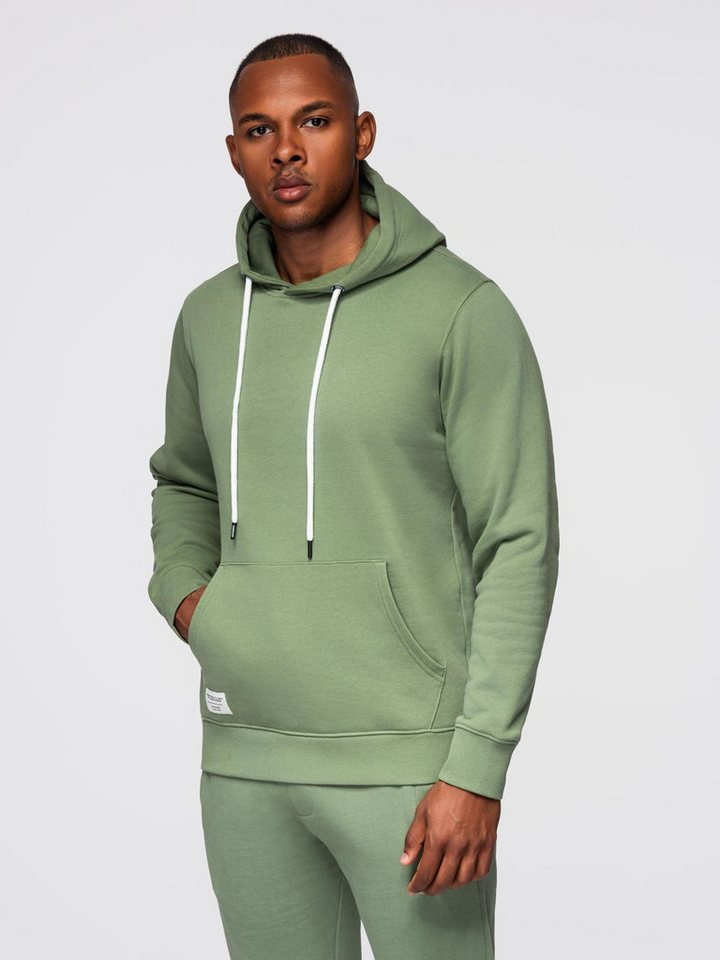 OMBRE Sweatanzug Herren Sweatanzug Bequem Baumwolle Regular Fit Grün M (kein Set, 1-tlg., Komplet)