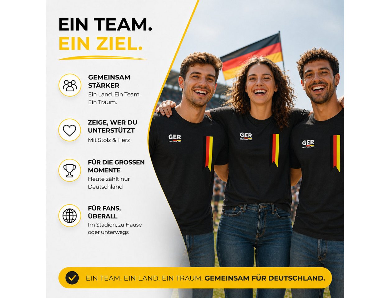 Athlejoy Fußballtrikot WM 2026 Deutschland Trikot – Fußball T-Shirt mit Flagge Bild 2