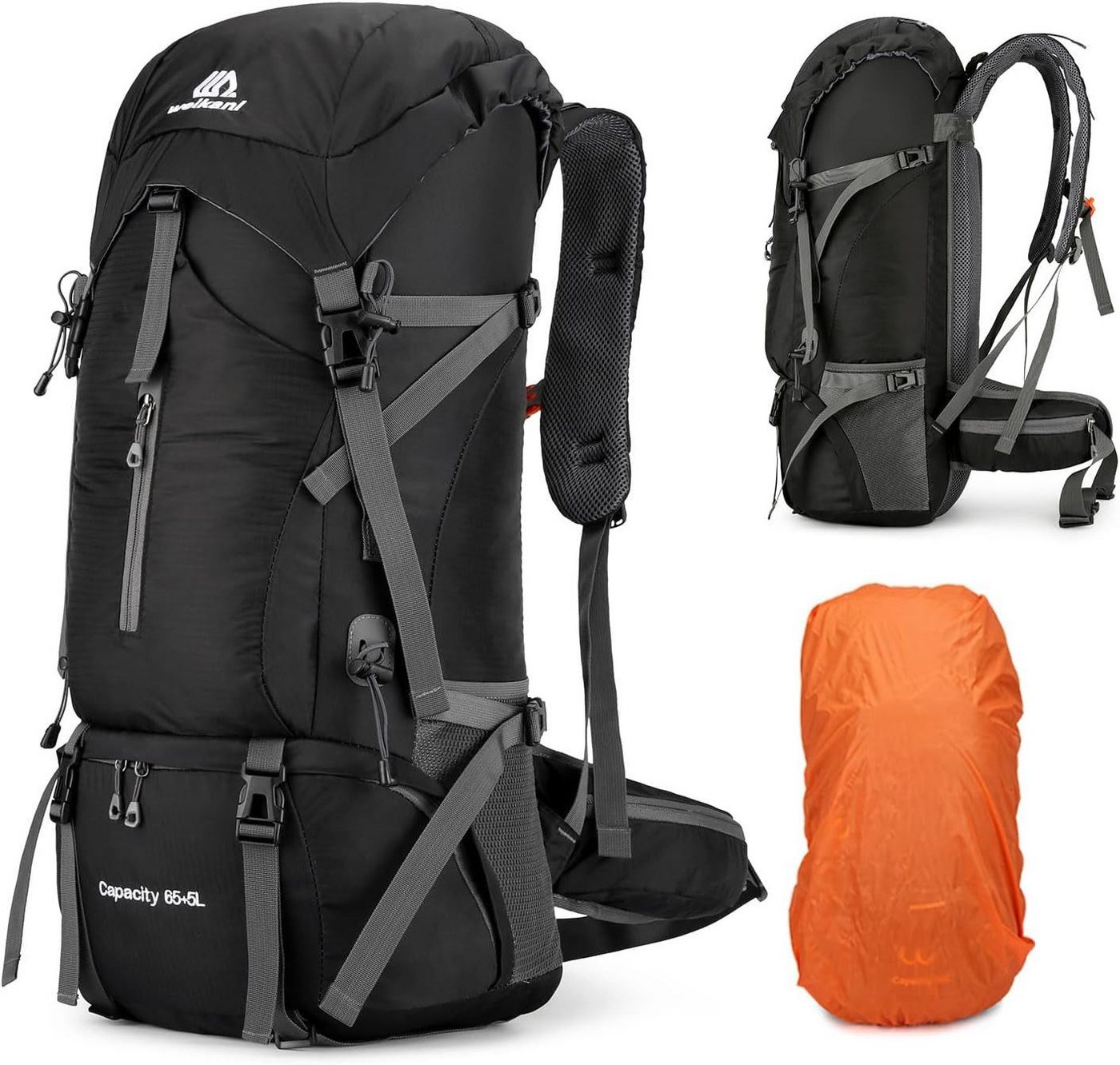 ibettertec Reiserucksack, 70L Trekkingrucksack Reiserucksack Outdoorrucksack mit Hüftgurt (mit Hüftgurt), Separatem Schuhfach, wasserdicht, ultraleicht und reißfest. Bild 5
