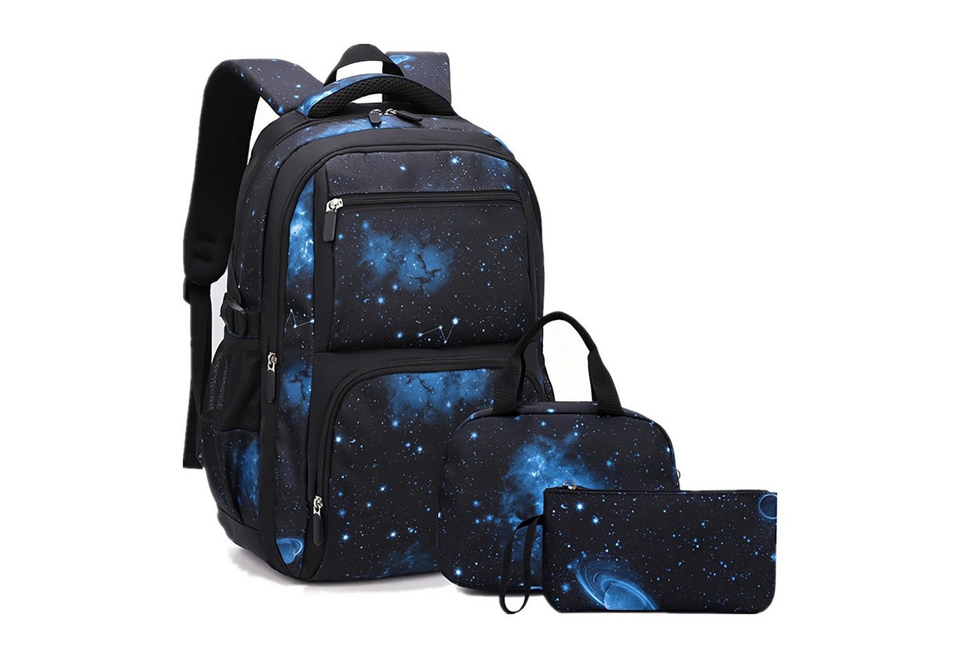 MOPUEA Schulrucksack Schulrucksack-Set 3 Stk. Schultasche Teenager Turnbeutel Rucksack (Set, 1-tlg., Atmungsaktivität & Rückenschutz für gesundes Tragen), Praktisches Fächersystem für Ordnung & Übersicht Bild 3
