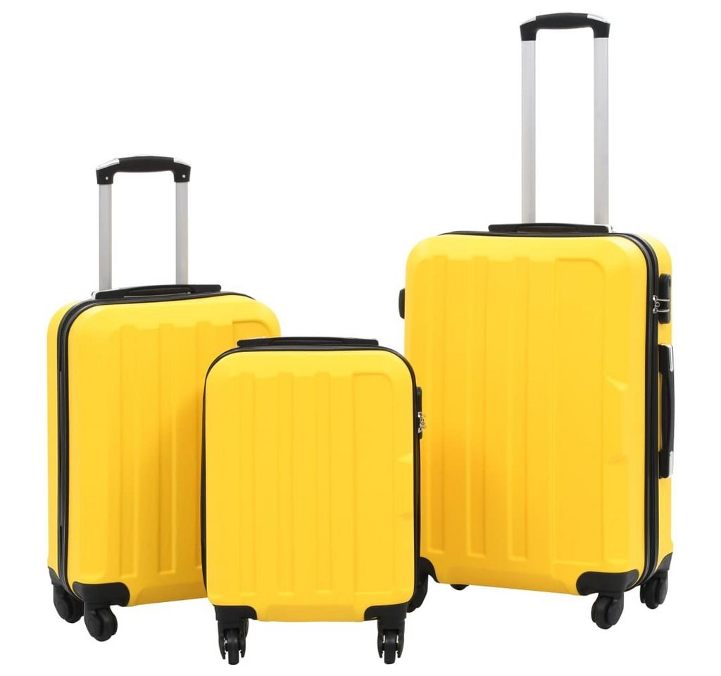 vidaXL Hartschalen-Trolley Hartschalen-Trolley-Set 3 Stk. Gelb ABS