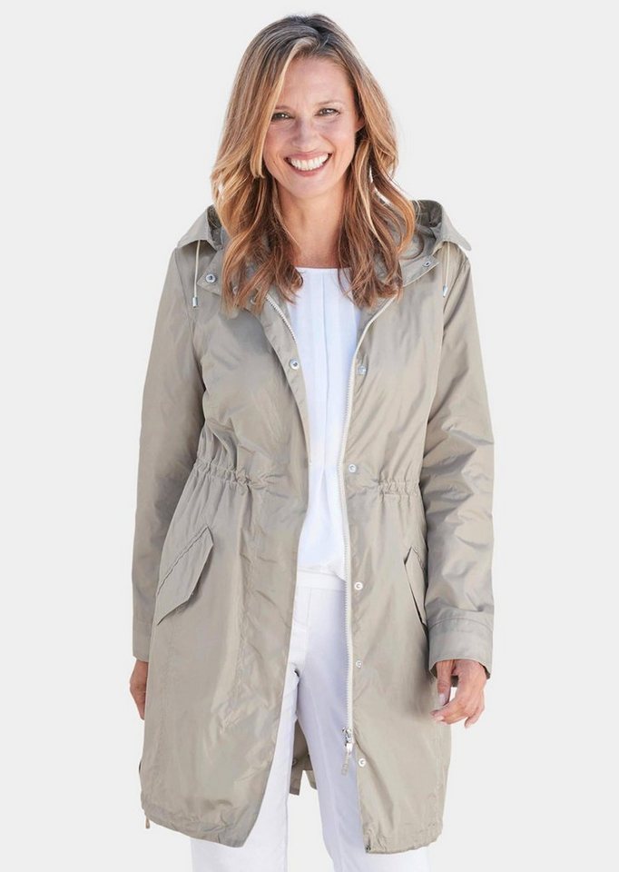 GOLDNER Outdoorjacke Kurzgröße: Modischer Regenparka mit Kapuze Individuelle Weitenregulierung durch Tunnelzüge und variablen Kragen Bild 3