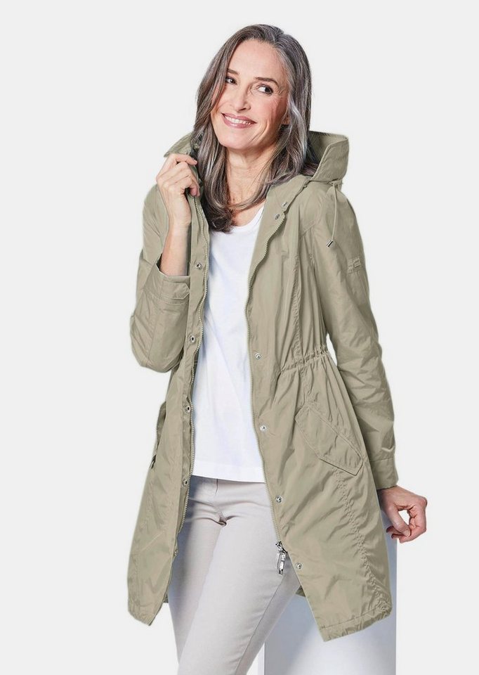 GOLDNER Outdoorjacke Kurzgröße: Modischer Regenparka mit Kapuze Individuelle Weitenregulierung durch Tunnelzüge und variablen Kragen Bild 5