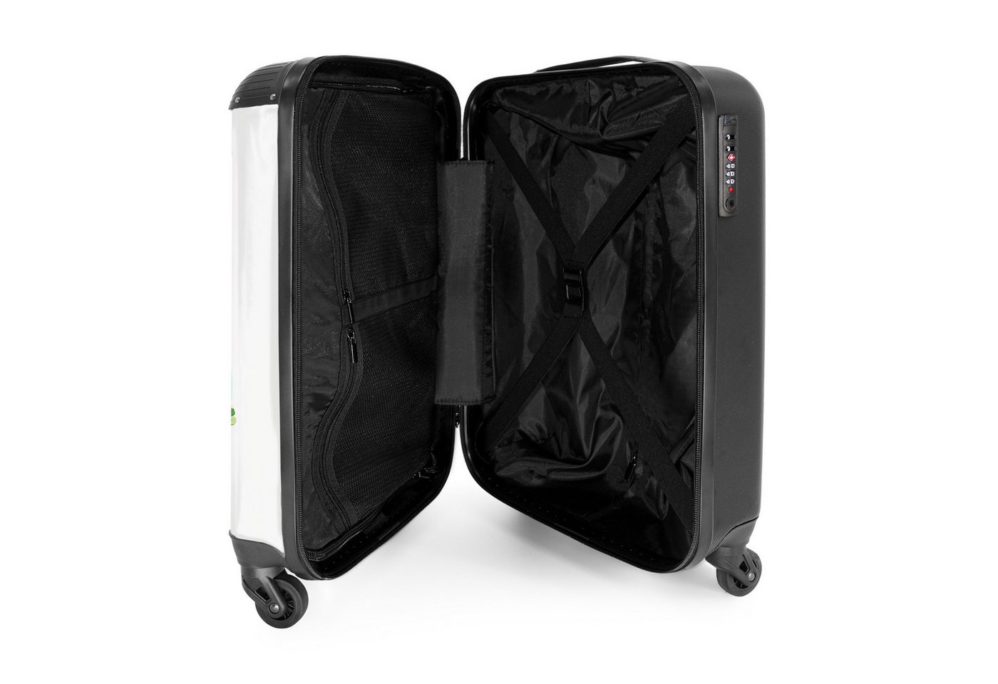NoBoringSuitcases.com© Kinderkoffer Schildkröte - Wasserfarben - Tiere - Jungen - Mädchen 55x35x20cm, 4 Rollen, Kinder Koffer Klein, Trolley Handgepäck, Reisekoffer Bild 4
