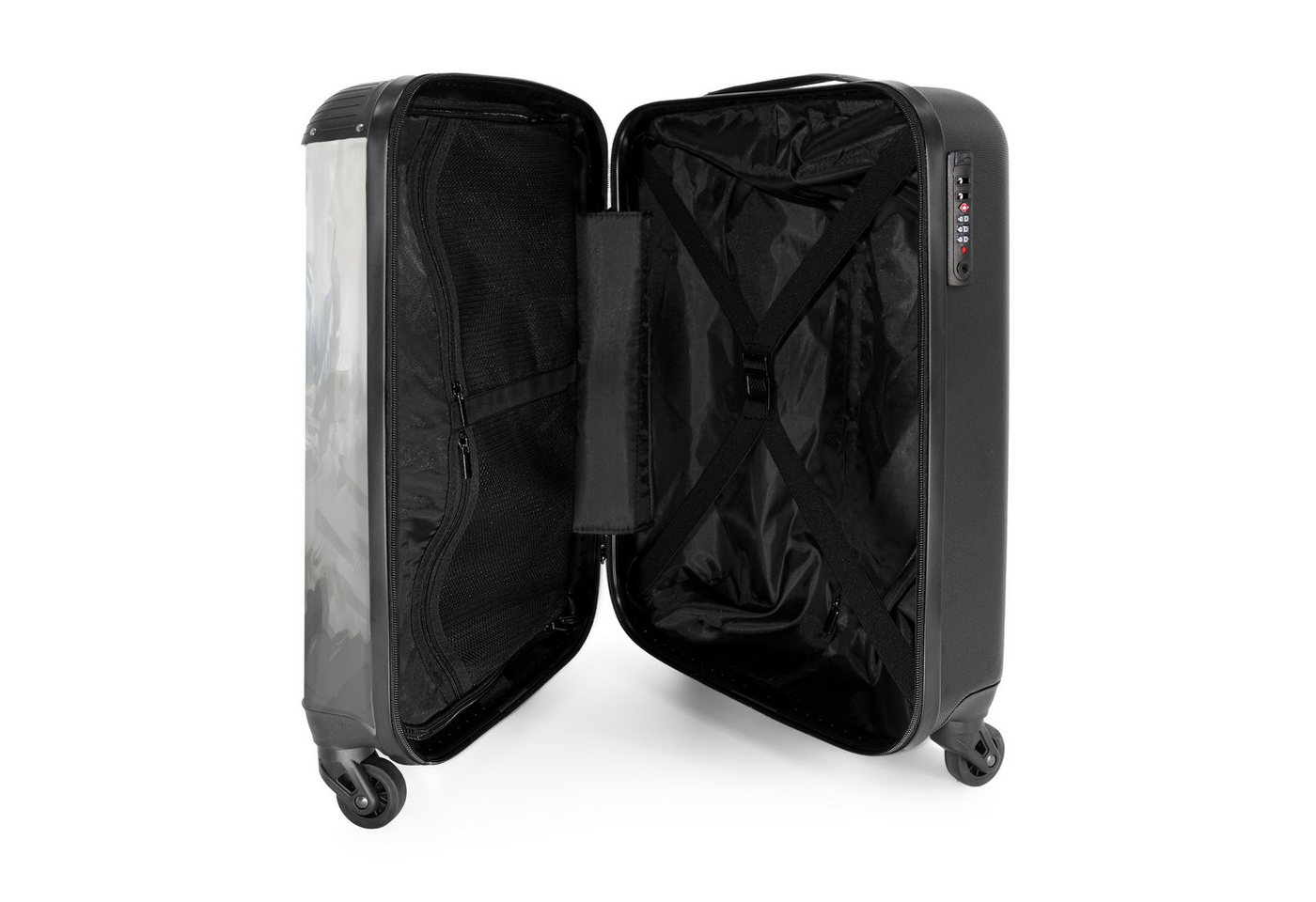 NoBoringSuitcases.com© Kinderkoffer Statisches Porträt eines schwarzen Pferdes 55x35x20cm, 4 Rollen, Kinder Koffer Klein, Trolley Handgepäck, Reisekoffer Bild 2