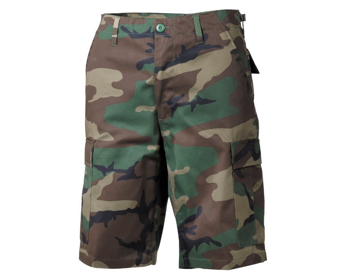MFH Outdoorhose US Bermuda, BDU, woodland, mit Seitentaschen