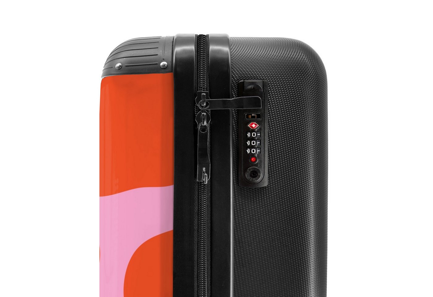 NoBoringSuitcases.com© Hartschalen-Trolley Rosa mit roten Flecken 55x35x20cm, 4 Rollen, Handgepäck Koffer & Trolleys, Luggage, Reisekoffer Frauen Bild 2