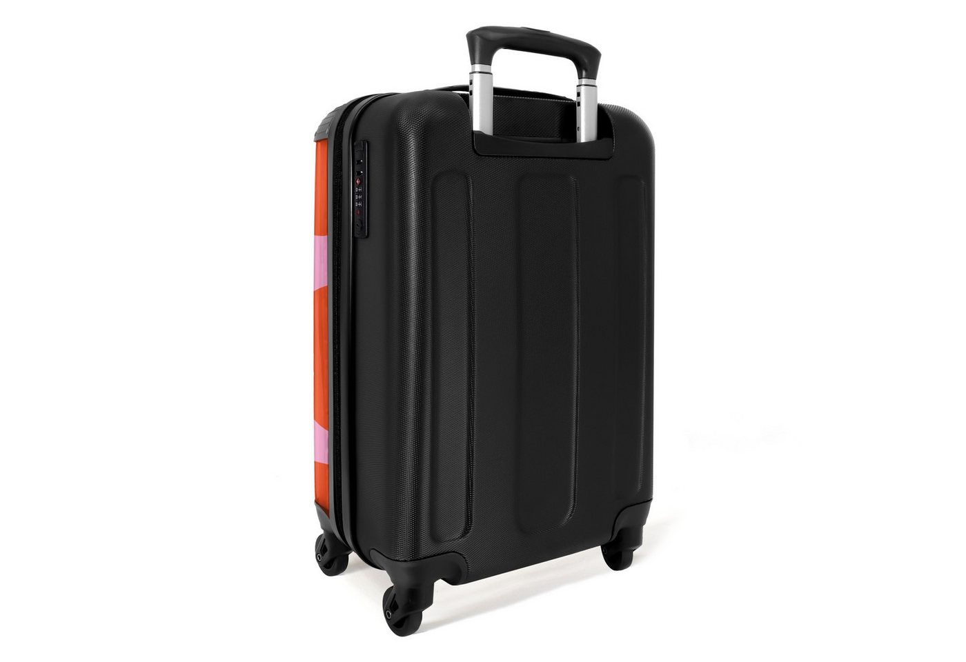 NoBoringSuitcases.com© Hartschalen-Trolley Rosa mit roten Flecken 55x35x20cm, 4 Rollen, Handgepäck Koffer & Trolleys, Luggage, Reisekoffer Frauen Bild 4