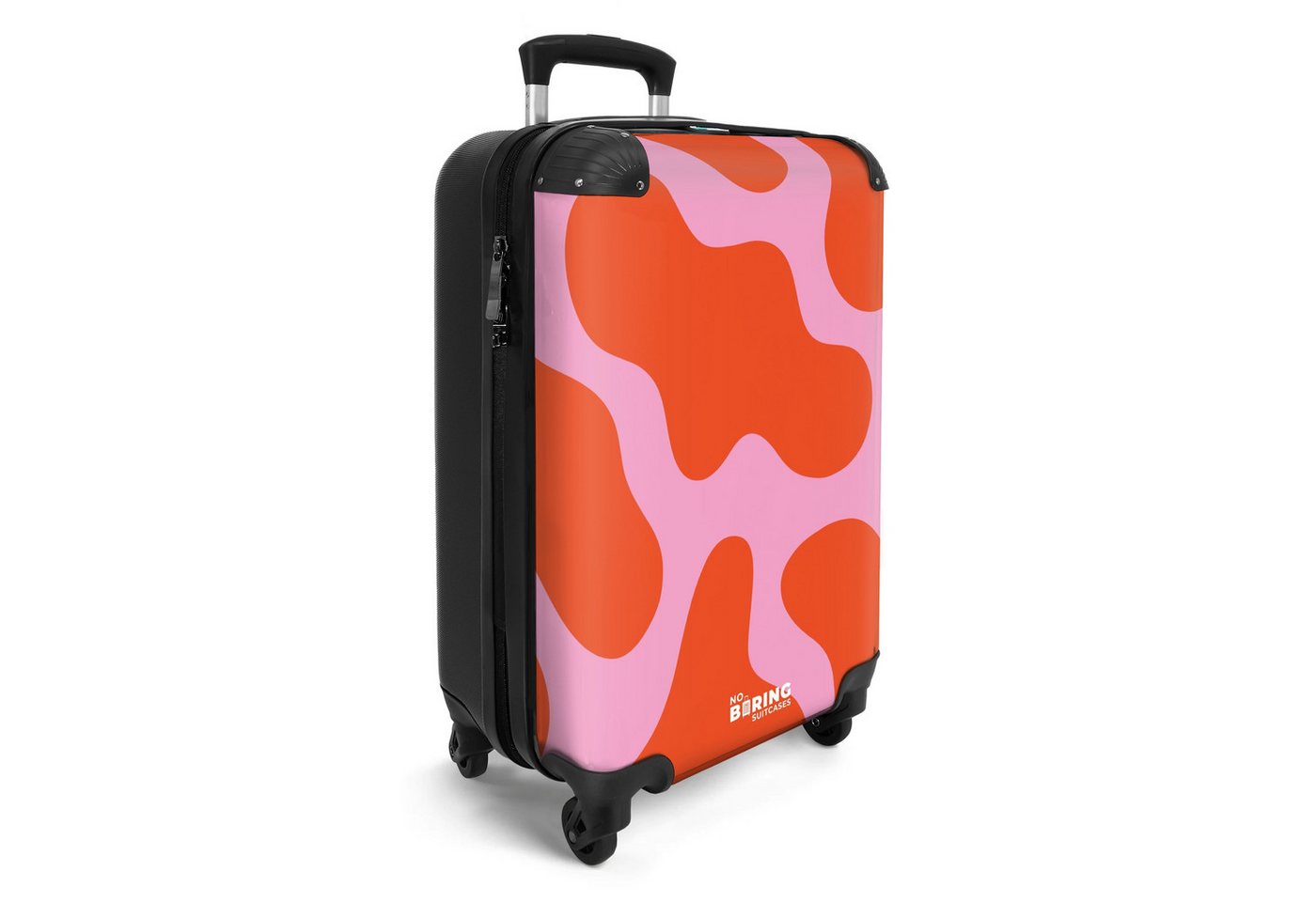 NoBoringSuitcases.com© Hartschalen-Trolley Rosa mit roten Flecken 55x35x20cm, 4 Rollen, Handgepäck Koffer & Trolleys, Luggage, Reisekoffer Frauen Bild 5