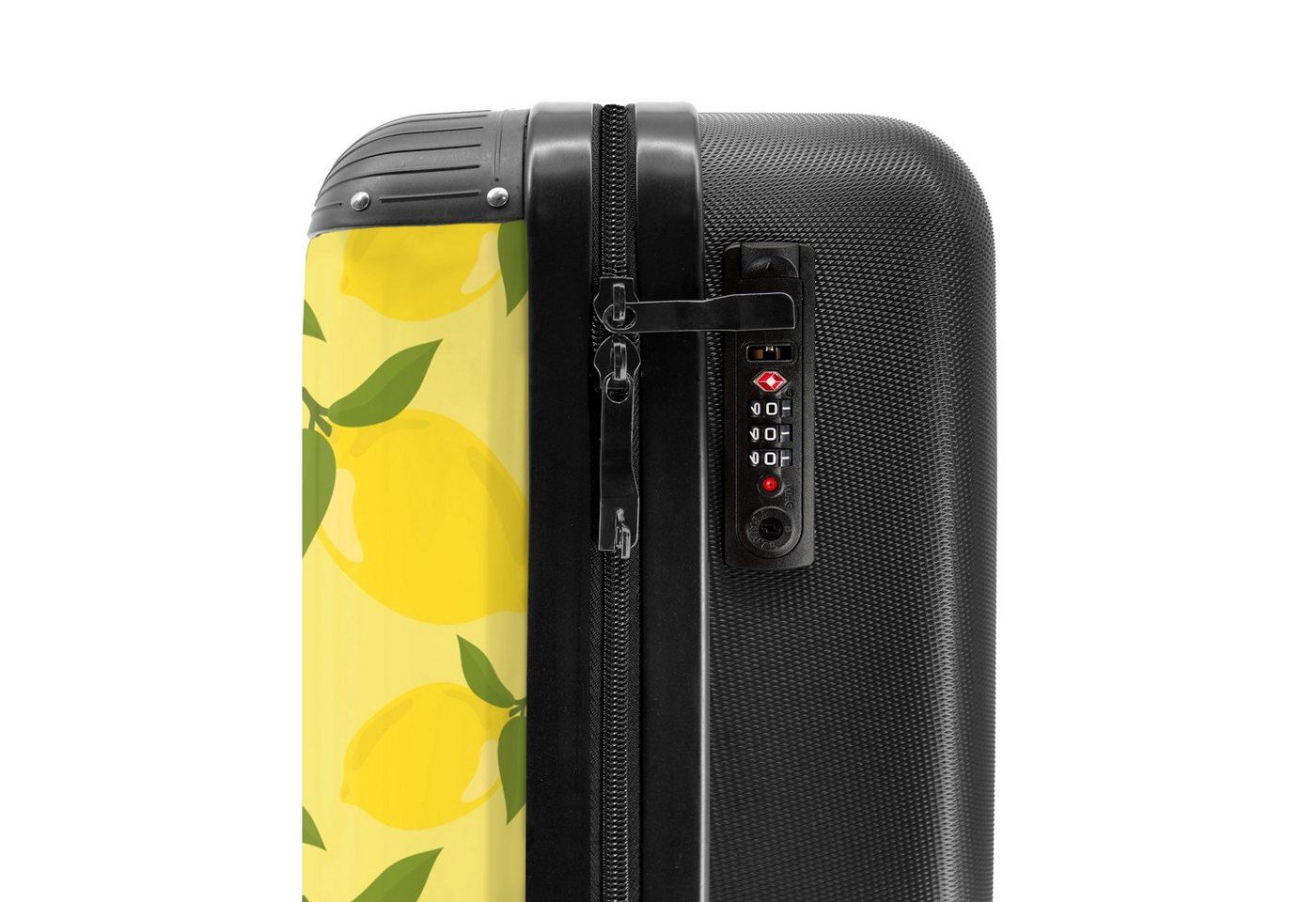 NoBoringSuitcases.com© Hartschalen-Trolley Pastellgelb mit Zitronen 55x35x20cm, 4 Rollen, Handgepäck Koffer & Trolleys, Luggage, Reisekoffer Frauen Bild 3