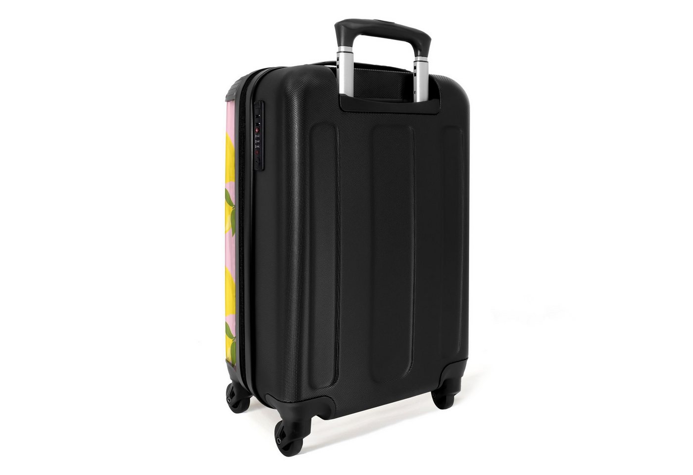 NoBoringSuitcases.com© Hartschalen-Trolley Pastellrosa mit Zitronen 55x35x20cm, Handgepäck Koffer & Trolleys, Luggage, Reisekoffer Frauen Bild 4