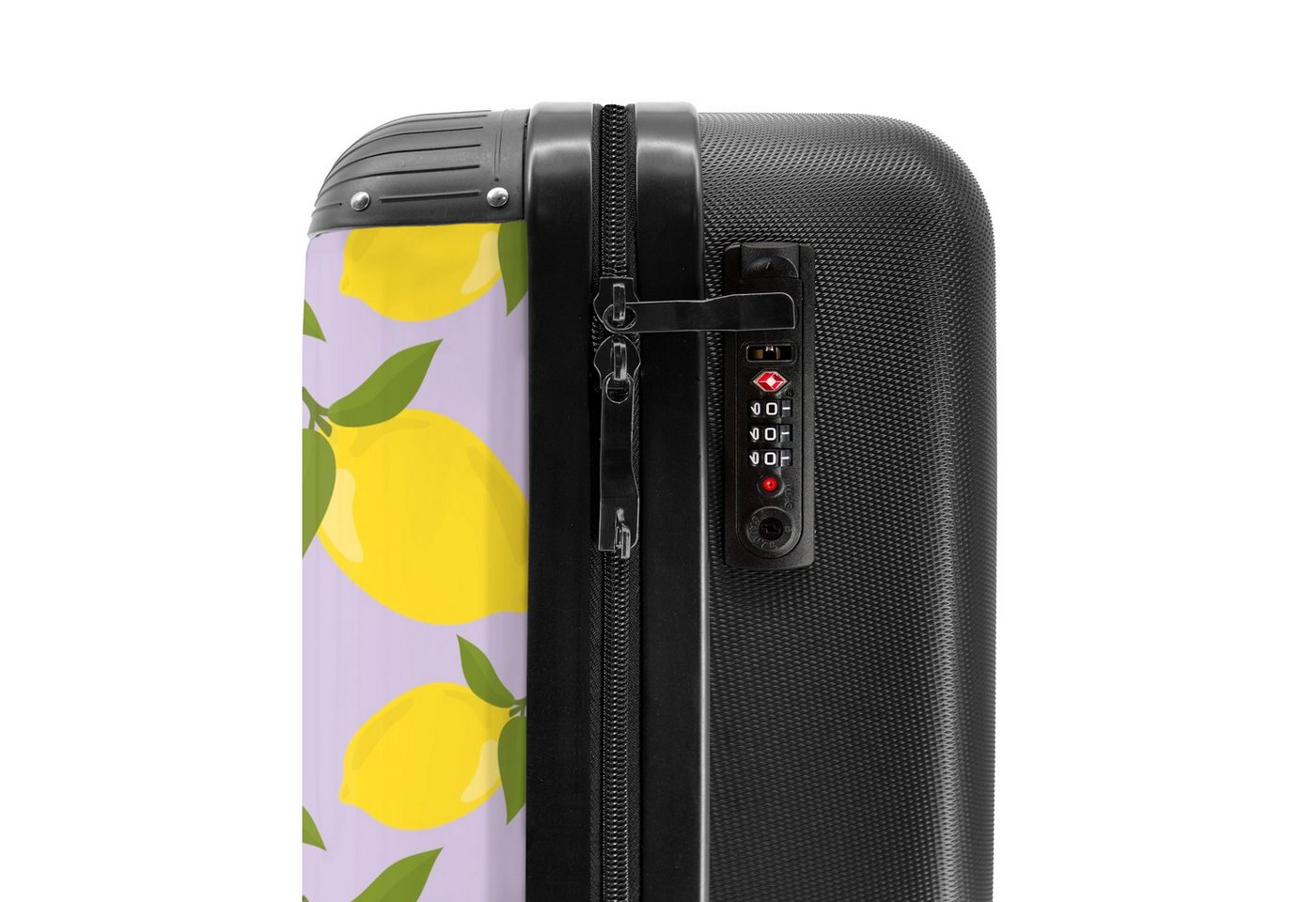 NoBoringSuitcases.com© Hartschalen-Trolley Pastellviolett mit Zitronen 55x35x20cm, Handgepäck Koffer & Trolleys, Luggage, Reisekoffer Frauen Bild 4
