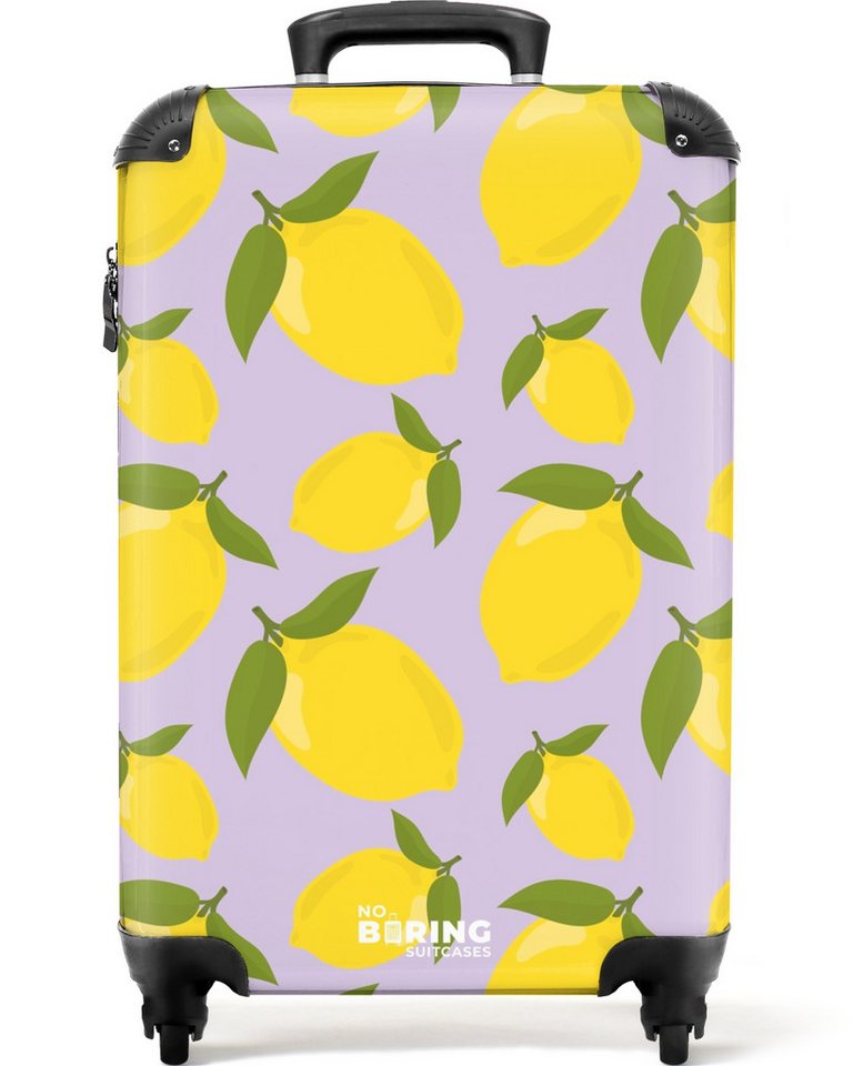 NoBoringSuitcases.com© Hartschalen-Trolley Pastellviolett mit Zitronen 55x35x20cm, Handgepäck Koffer & Trolleys, Luggage, Reisekoffer Frauen Bild 5