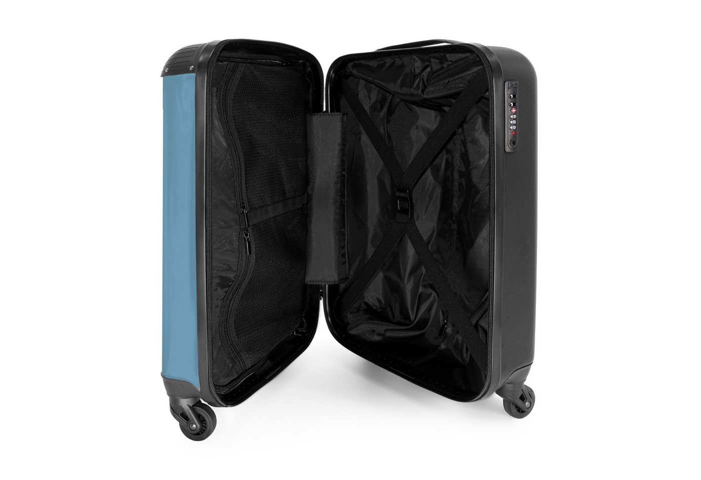 NoBoringSuitcases.com© Hartschalen-Trolley Blau mit Zitat "Tu, was dich glücklich macht". 55x35x20cm, Handgepäck Koffer & Trolleys, Luggage, Reisekoffer Frauen Bild 5