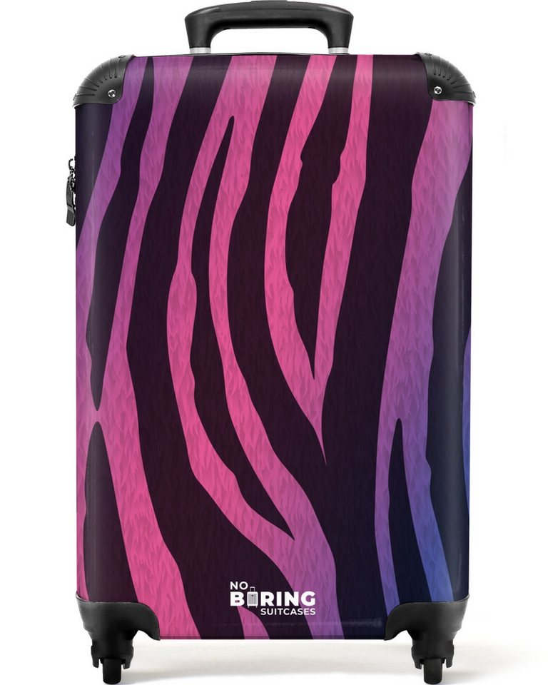 NoBoringSuitcases.com© Hartschalen-Trolley Zebramuster mit rosa und lila 55x35x20cm, Handgepäck Koffer & Trolleys, Luggage, Reisekoffer Frauen Bild 3