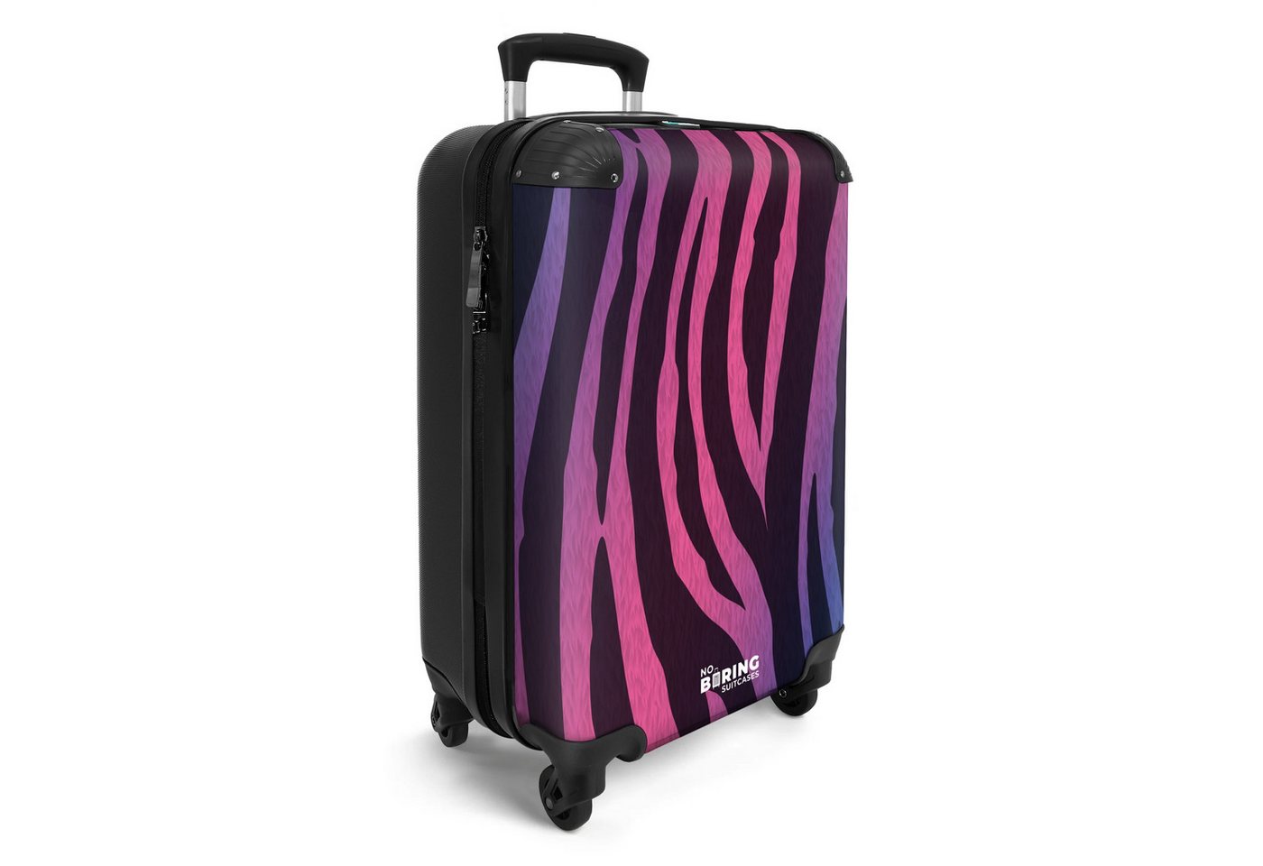 NoBoringSuitcases.com© Hartschalen-Trolley Zebramuster mit rosa und lila 55x35x20cm, Handgepäck Koffer & Trolleys, Luggage, Reisekoffer Frauen Bild 4