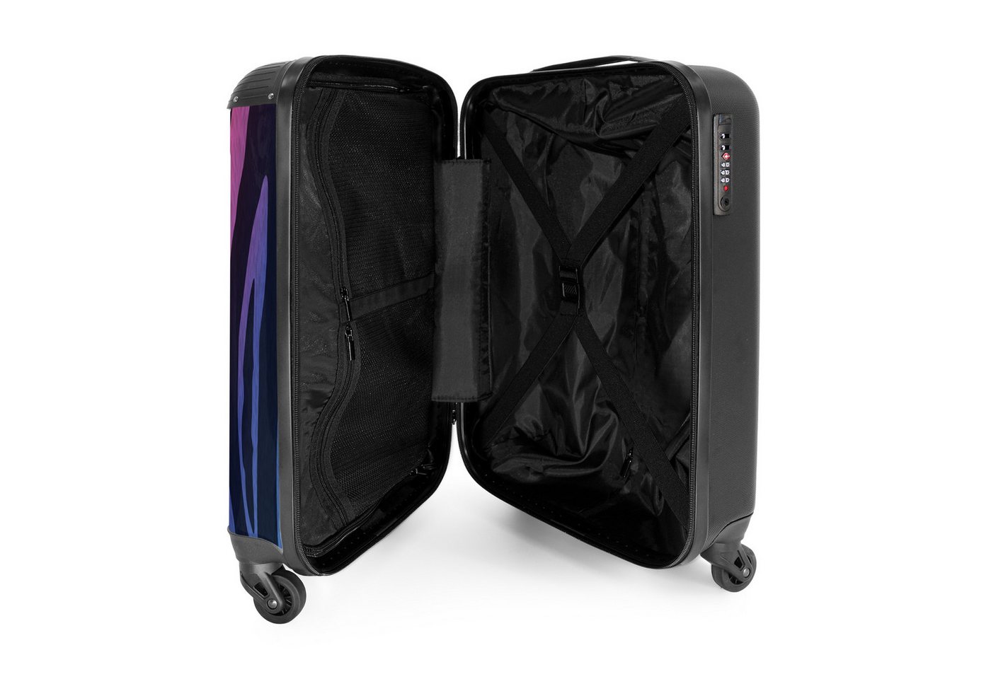 NoBoringSuitcases.com© Hartschalen-Trolley Zebramuster mit rosa und lila 55x35x20cm, Handgepäck Koffer & Trolleys, Luggage, Reisekoffer Frauen Bild 5