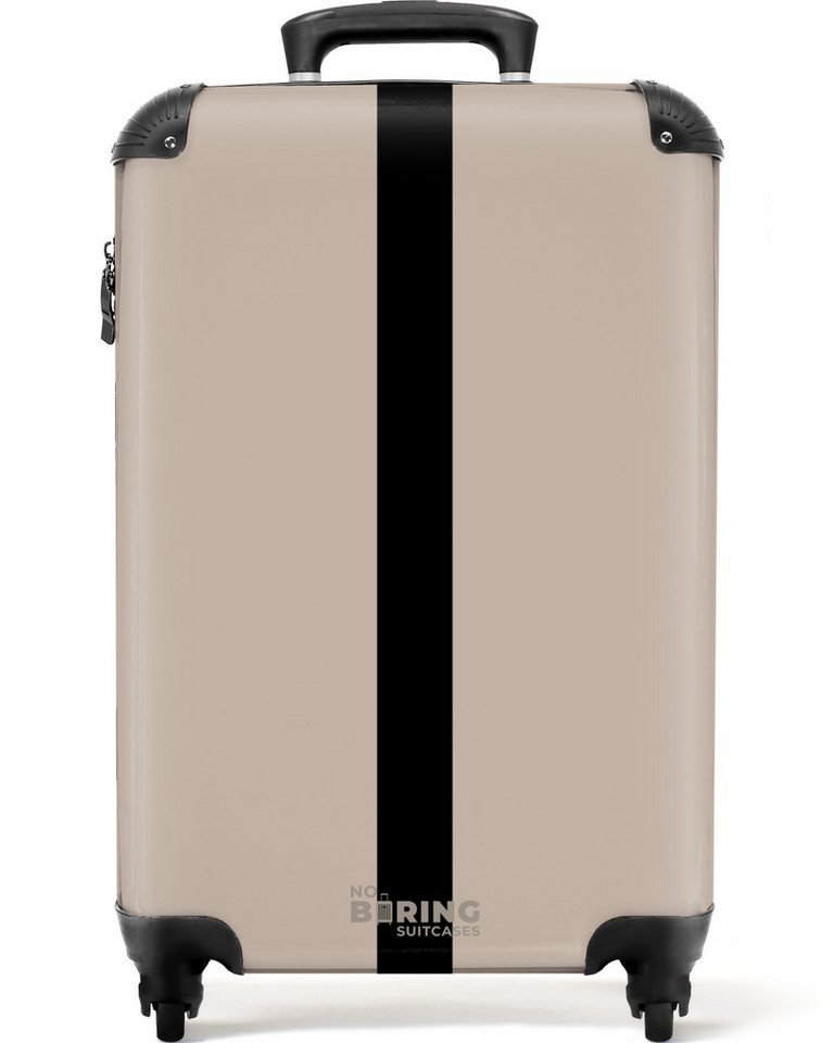 NoBoringSuitcases.com© Hartschalen-Trolley Beige mit schwarzem Streifen 55x35x20cm, 4 Rollen, Reisekoffer mit 4 Rollen, Carry on luggage, Männer Bild 3