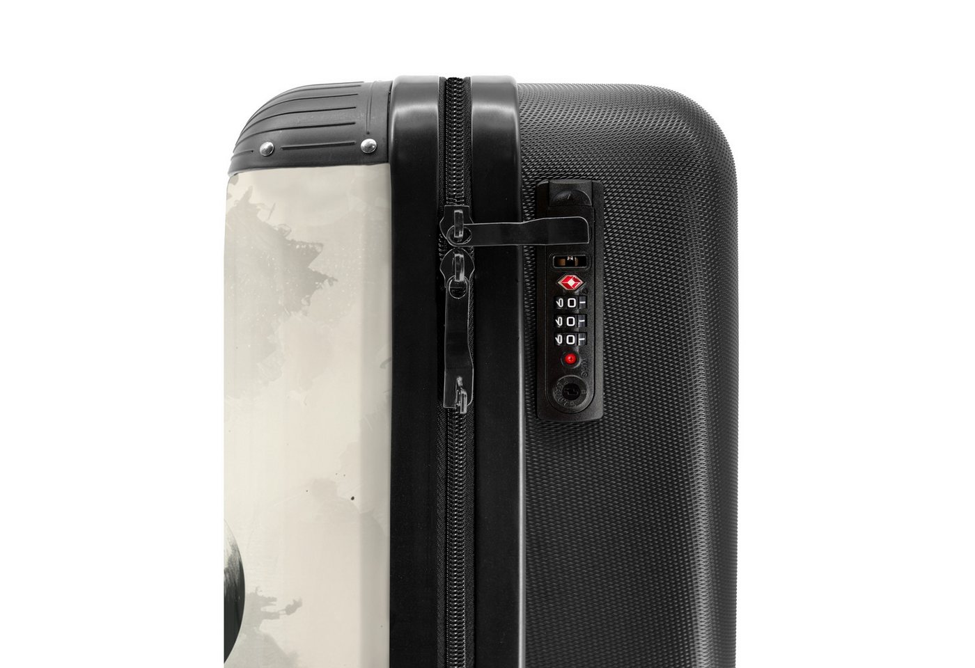 NoBoringSuitcases.com© Hartschalen-Trolley Schwarzer und weißer Adler mit roter Farbe 55x35x20cm, Reisekoffer mit 4 Rollen, Carry on luggage, Männer Bild 3