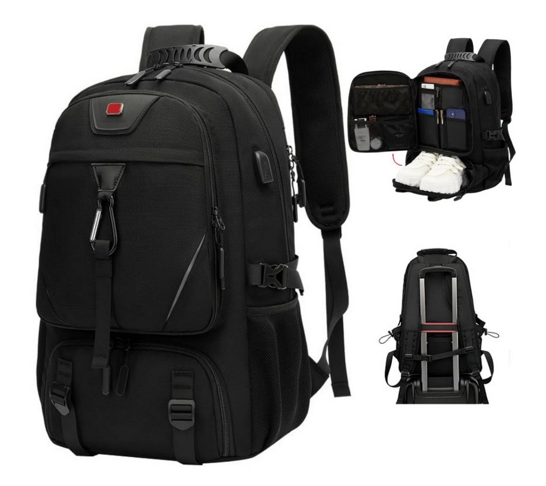 OKWISH Reiserucksack Laptop Rucksack Rucksäcke Groß Schulrucksack Laptoprucksack (Oxford Reisen Notebook Laptop Tasche Schule Handgepäck erweiterbar, 1-tlg., Anti-Diebstahl, Backpack mit Laptopfach, USB-Lade-Anschluss), für Herren Damen Jungen Teenager Freizeit Arbeit Business Reisen Bild 2