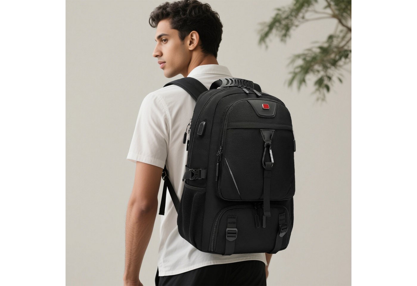 OKWISH Reiserucksack Laptop Rucksack Rucksäcke Groß Schulrucksack Laptoprucksack (Oxford Reisen Notebook Laptop Tasche Schule Handgepäck erweiterbar, 1-tlg., Anti-Diebstahl, Backpack mit Laptopfach, USB-Lade-Anschluss), für Herren Damen Jungen Teenager Freizeit Arbeit Business Reisen Bild 3
