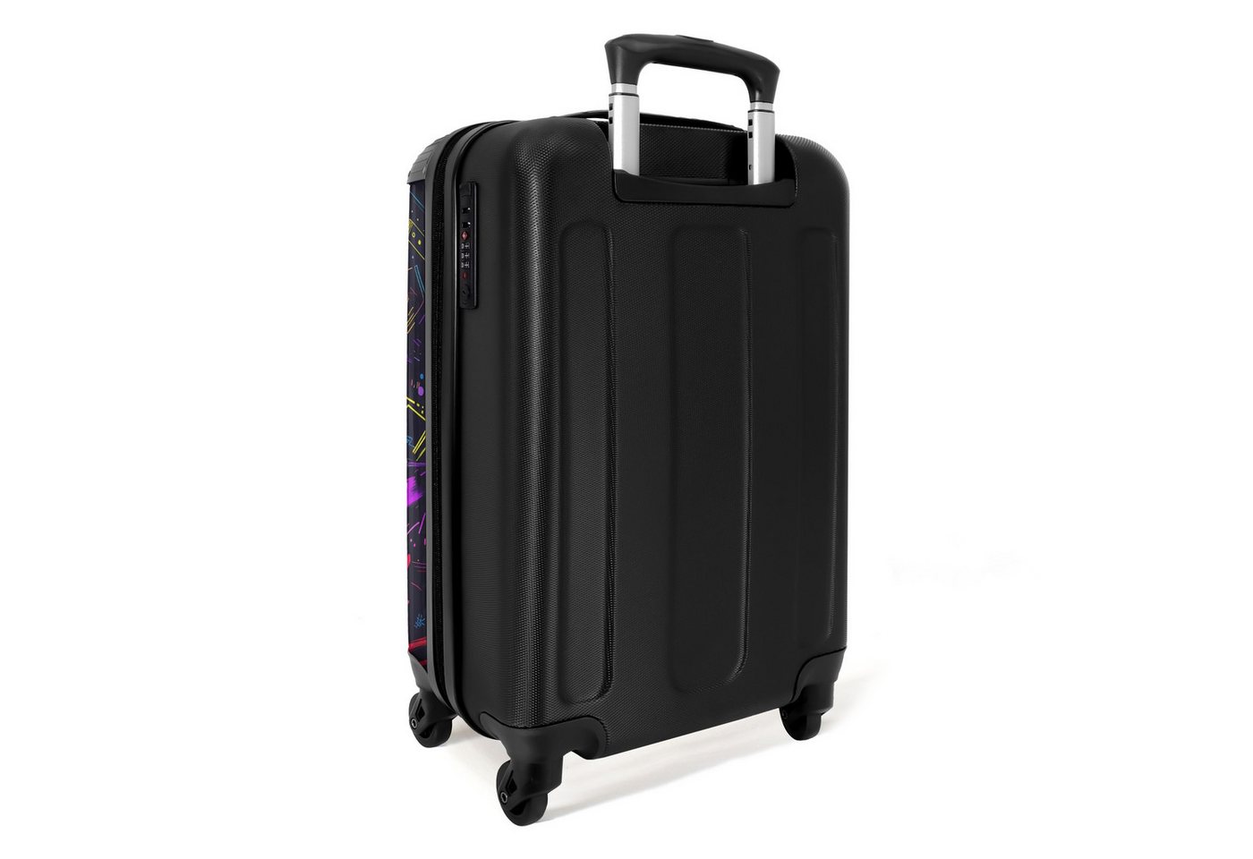 NoBoringSuitcases.com© Kinderkoffer Spielewelt im Neon-Stil 55x35x20cm, 4 Rollen, Handgepäck Koffer, Hartschalenkoffer Kinder, Reisekoffer Jungen Bild 2