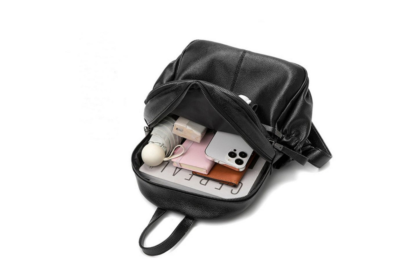 MOPUEA Rucksack Rucksack aus echtem Leder Damen modisch wasserdicht große kapazität (Damen Rucksack Leder Umhängetasche, Multifunktionaler Damen Rucksack, für Arbeit, Uni, Freizeit, Reisen), Wasserdicht weich große Kapazität, mehrere Taschen, verstellbare Gurte Bild 2
