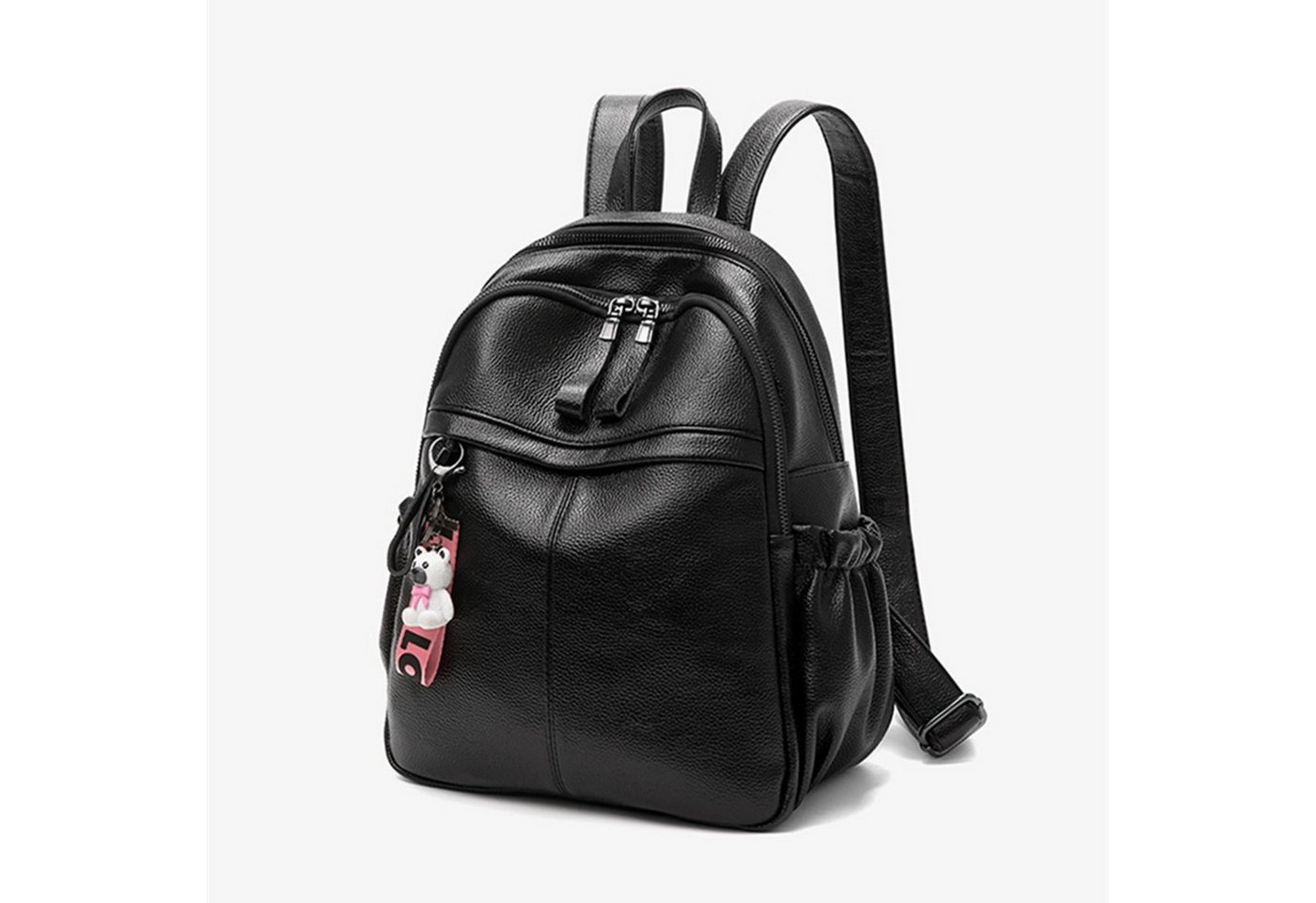 MOPUEA Rucksack Rucksack aus echtem Leder Damen modisch wasserdicht große kapazität (Damen Rucksack Leder Umhängetasche, Multifunktionaler Damen Rucksack, für Arbeit, Uni, Freizeit, Reisen), Wasserdicht weich große Kapazität, mehrere Taschen, verstellbare Gurte Bild 4