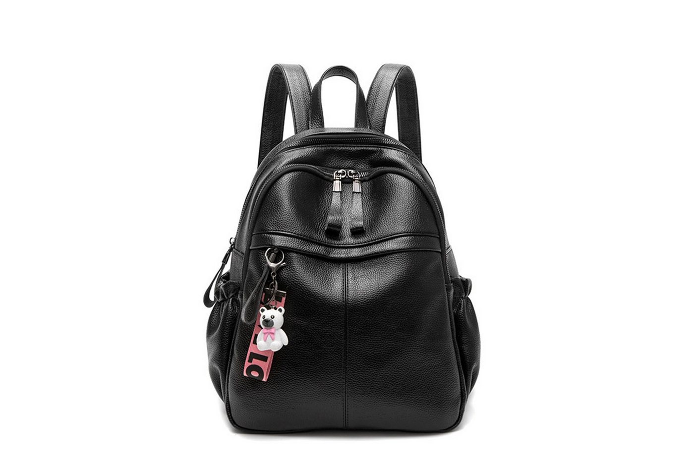 MOPUEA Rucksack Rucksack aus echtem Leder Damen modisch wasserdicht große kapazität (Damen Rucksack Leder Umhängetasche, Multifunktionaler Damen Rucksack, für Arbeit, Uni, Freizeit, Reisen), Wasserdicht weich große Kapazität, mehrere Taschen, verstellbare Gurte Bild 5