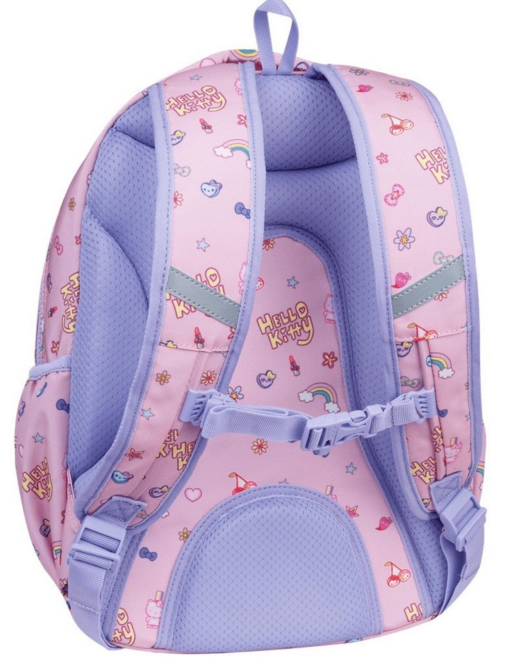 GOLDKIDS Schulranzen für Mädchen, 4er-Set - (Schul-Rucksack für Kinder mit Federmäppchen, 1-tlg., - Schuhbeutel und Regenschutz), - Hello Kitty Motiv Bild 2