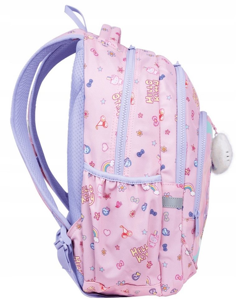 GOLDKIDS Schulranzen für Mädchen, 4er-Set - (Schul-Rucksack für Kinder mit Federmäppchen, 1-tlg., - Schuhbeutel und Regenschutz), - Hello Kitty Motiv Bild 3