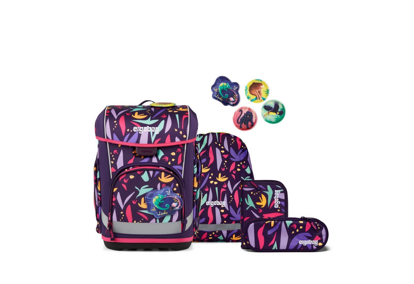 ergobag Schulranzen Schulranzen-Set CUBO LIGHT AmBärzonas 5-teilig, 25/26 (5-teilig), Superleicht, Hugging-Rückensystem, für kleine/schmale Kinder Bild 2
