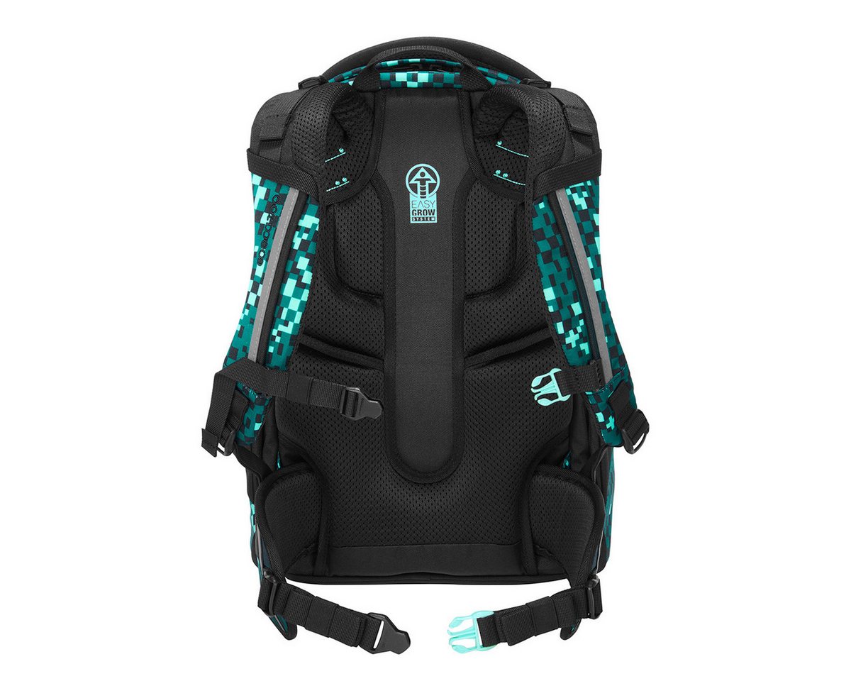 coocazoo Schulranzen Schulrucksack-Set MATE Pixel Blox 2-teilig (2-teilig), ergonomisch, Körpergröße: 135 - 180 cm, Easy-Grow-System