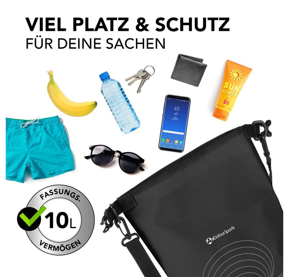 #DoYourSports Aufbewahrungstasche PVC dry bag 5-20L inkl. Nylongurt, Skifahren Camping Bergsteigen Abenteuer wasserdicht UV-Schutz Bild 3