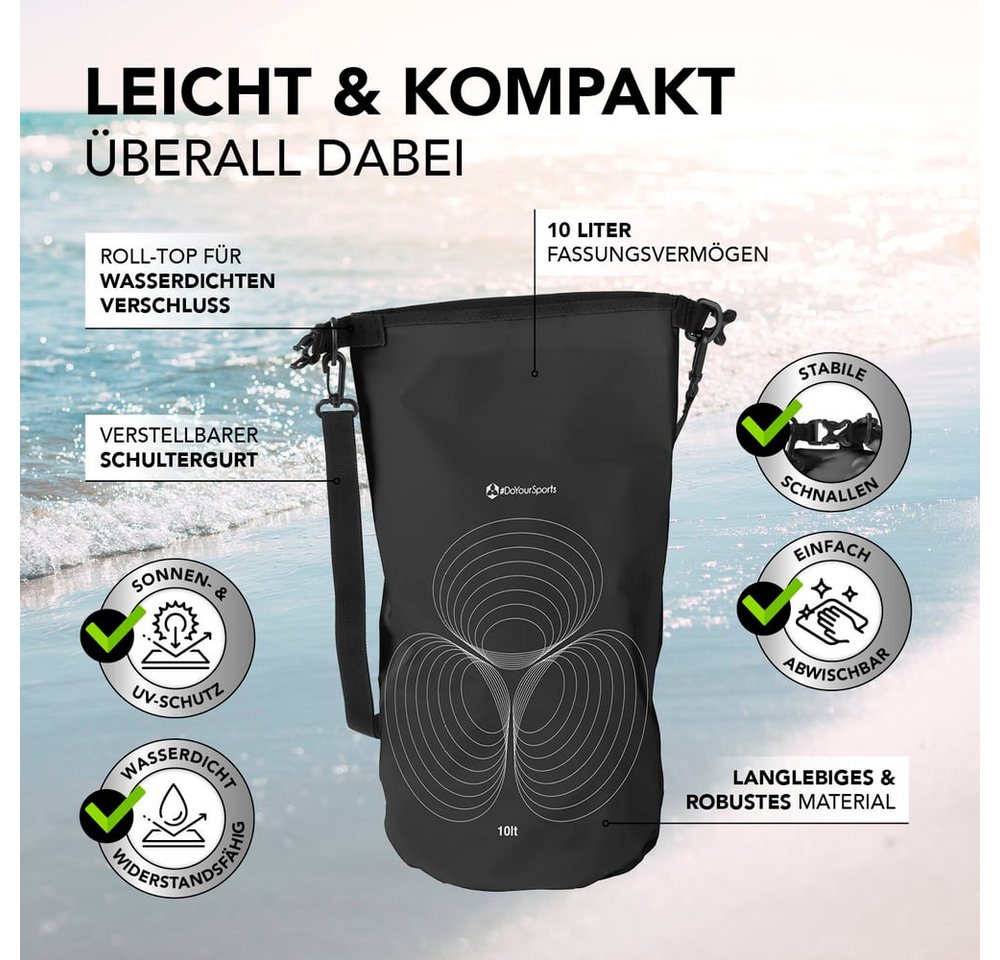 #DoYourSports Aufbewahrungstasche PVC dry bag 5-20L inkl. Nylongurt, Skifahren Camping Bergsteigen Abenteuer wasserdicht UV-Schutz Bild 5