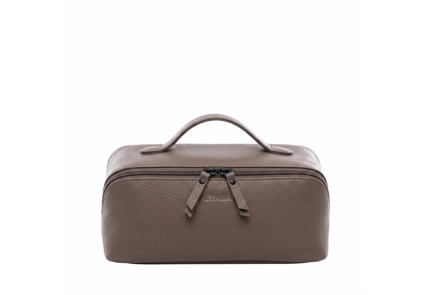 FEYNSINN Kosmetiktasche echt Leder Kulturtasche BO groß Ledertasche Waschbeutel unisex, Waschbeutel Echtleder Damen Herren, Kosmetiktasche taupe Bild 2
