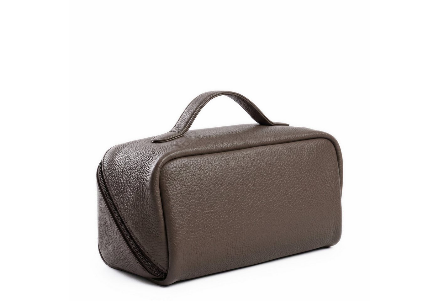 FEYNSINN Kosmetiktasche echt Leder Kulturtasche BO groß Ledertasche Waschbeutel unisex, Waschbeutel Echtleder Damen Herren, Kosmetiktasche taupe Bild 3