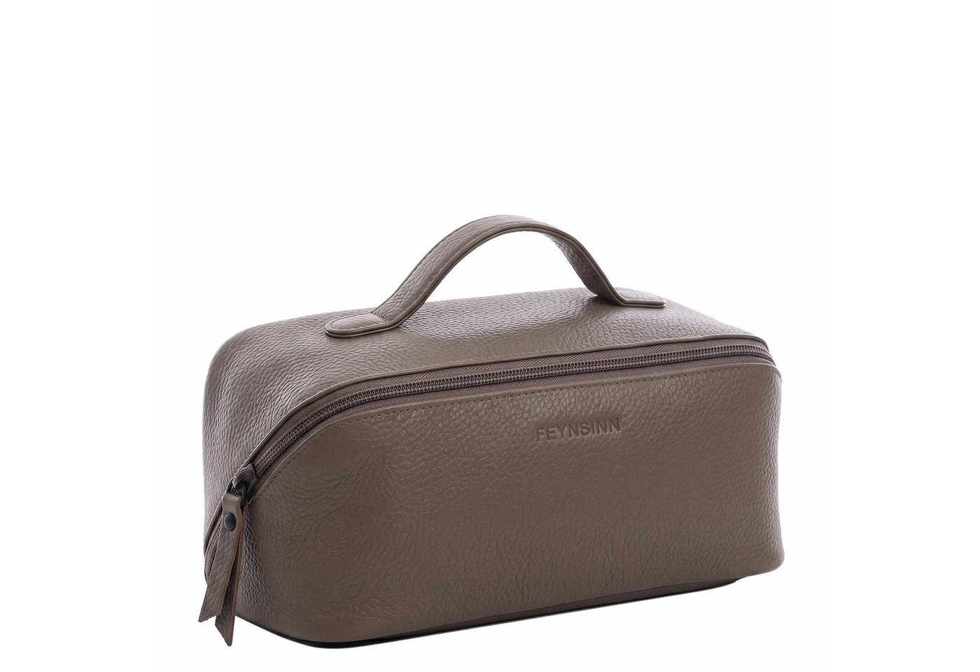 FEYNSINN Kosmetiktasche echt Leder Kulturtasche BO groß Ledertasche Waschbeutel unisex, Waschbeutel Echtleder Damen Herren, Kosmetiktasche taupe Bild 5