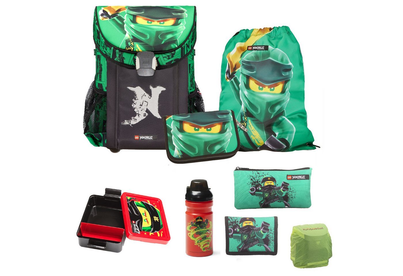 LEGO® Bags Schulranzen Lego Ninjago Einschulungs-Set "Easy" mit Brotdose und Trinkflasche (Set, 8-tlg., mit Brotdose und Trinkflasche), ab der 1. Klasse, Ultra-Leicht, 16L Volumen, wasserabweisend Bild 2
