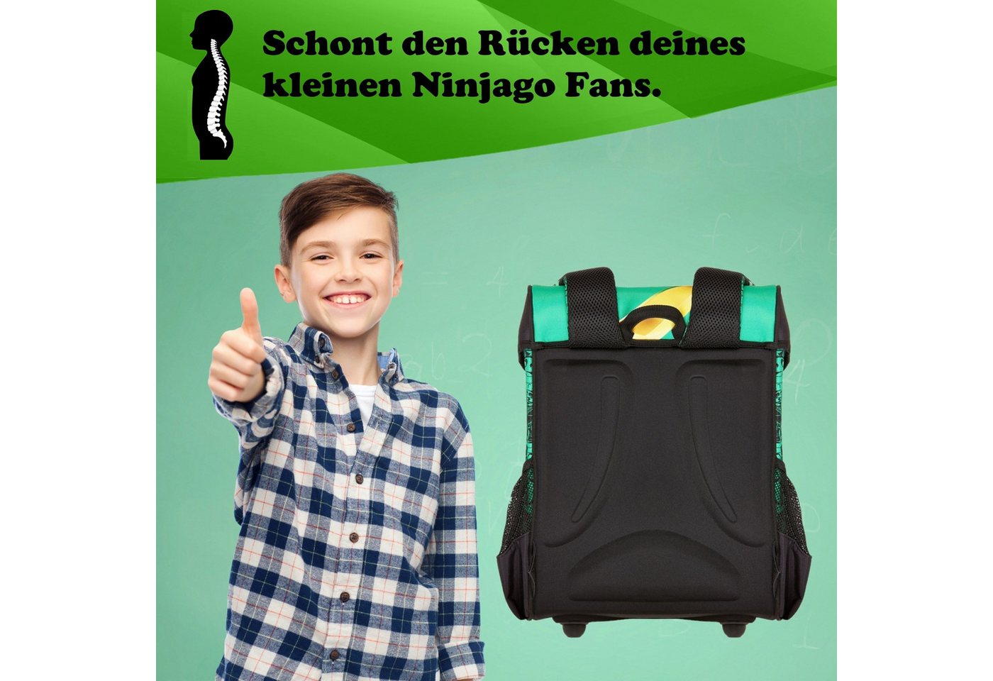 LEGO® Bags Schulranzen Lego Ninjago Einschulungs-Set "Easy" mit Brotdose und Trinkflasche (Set, 8-tlg., mit Brotdose und Trinkflasche), ab der 1. Klasse, Ultra-Leicht, 16L Volumen, wasserabweisend Bild 4