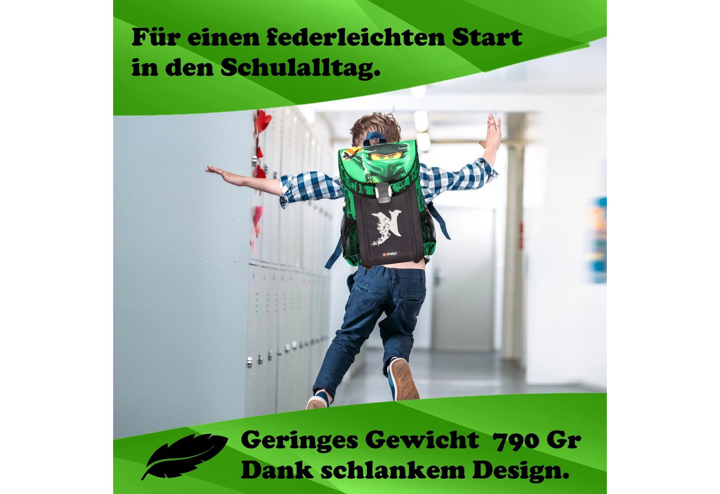 LEGO® Bags Schulranzen Lego Ninjago Einschulungs-Set "Easy" mit Brotdose und Trinkflasche (Set, 8-tlg., mit Brotdose und Trinkflasche), ab der 1. Klasse, Ultra-Leicht, 16L Volumen, wasserabweisend Bild 5
