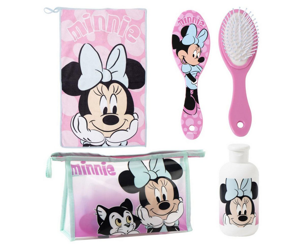 Disney Minnie Mouse Kulturbeutel - Kinder Waschset Haarbürste Handtuch Travel Zubehör (3-tlg) Bild 5