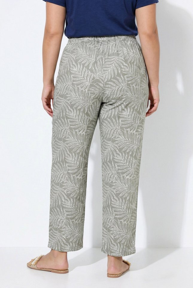 Angel of Style Funktionshose Hose weites gerades Bein Blätter-Muster