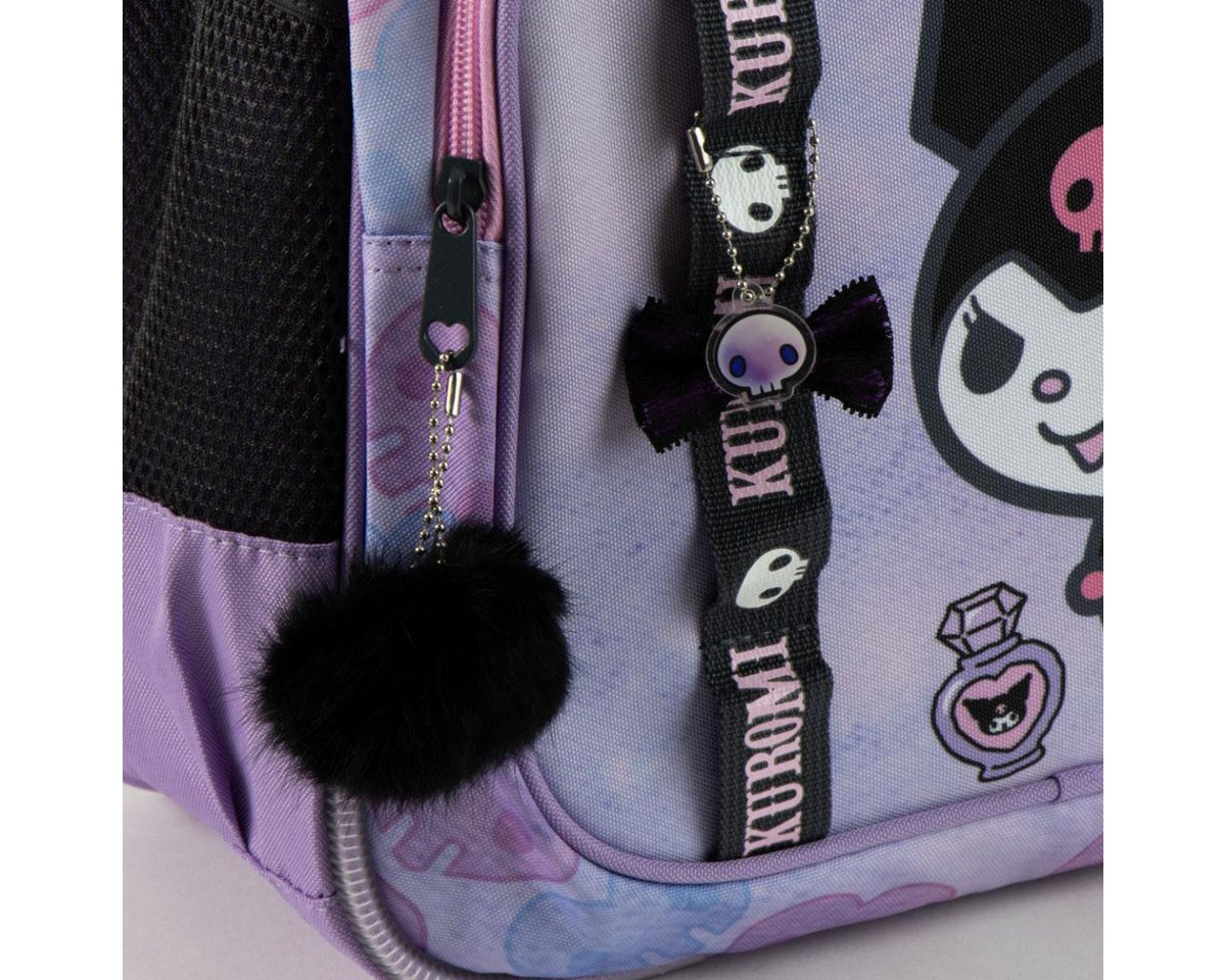 Hello Kitty Schulrucksack Kuromi Rucksack Kinder 42 cm für Mädchen Schule (1-tlg), Für Schule Freizeit und Reise Bild 2