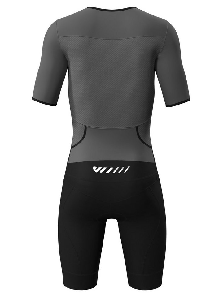 Wulibike Trainingsanzug Herren-Triathlonanzug Kurzarm Einteiler mit Sitzpolster, atmungsaktiv (Einteilig, 1-tlg), aerodynamischer Trainingsanzug für Radsport Laufen Schwimmen Bild 4