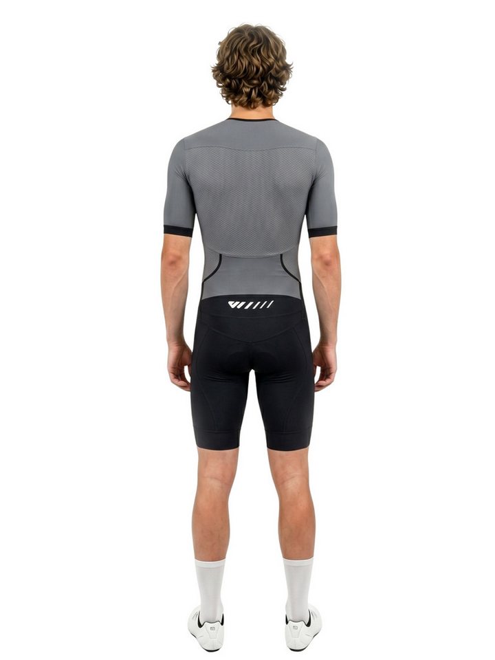 Wulibike Trainingsanzug Herren-Triathlonanzug Kurzarm Einteiler mit Sitzpolster, atmungsaktiv (Einteilig, 1-tlg), aerodynamischer Trainingsanzug für Radsport Laufen Schwimmen Bild 5