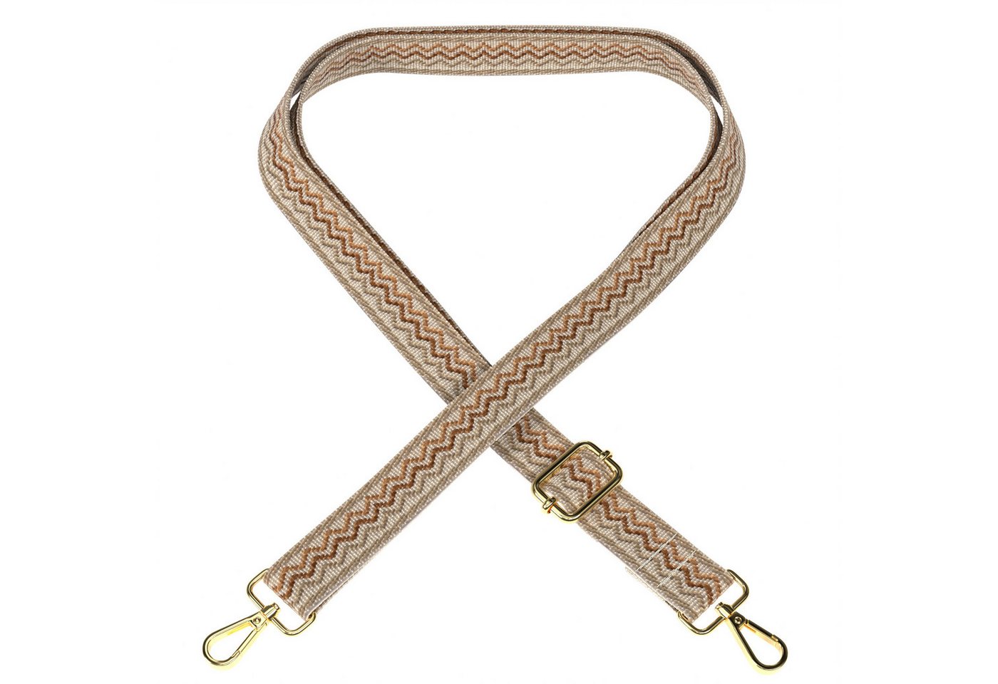 EAZY CASE Schulterriemen Ersatz Taschenriemen Boho Style Cross Bag Wave Handytaschenband Smartphonekette Schultertasche Beige