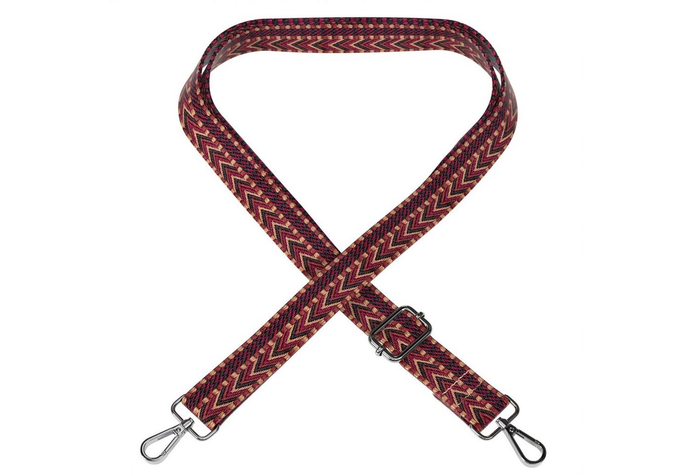 EAZY CASE Schulterriemen Ersatz Taschenriemen Boho Style Breiter Riemen zum Umhängen für Umhängetasche Bunt Wechselgürtel Rot