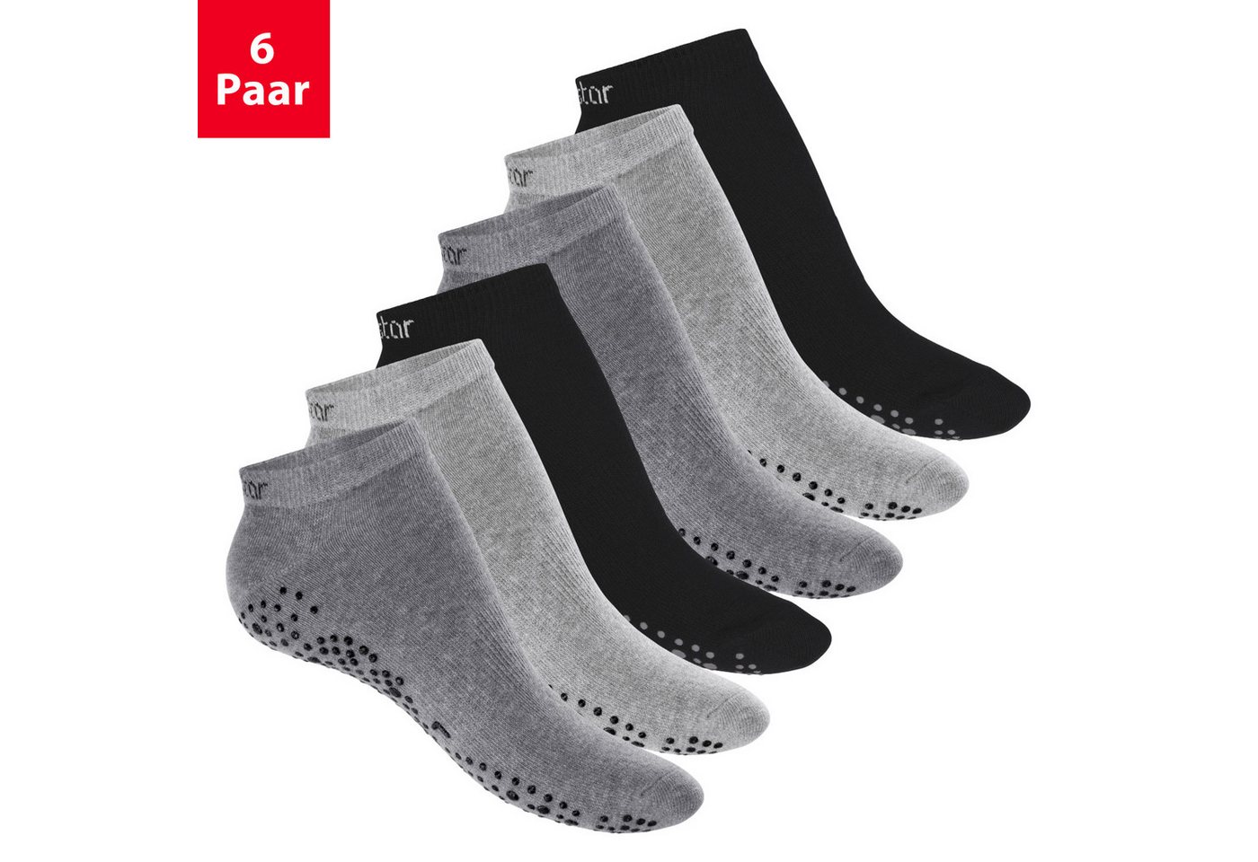 celodoro Sportsocken Damen Pilates & Yoga Sneaker Socken mit ABS (6 Paar) Bild 3